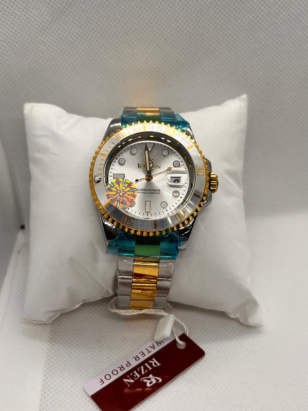 RIZ Two-Tone Dive Style Rotating Bezel Date Men's Watch