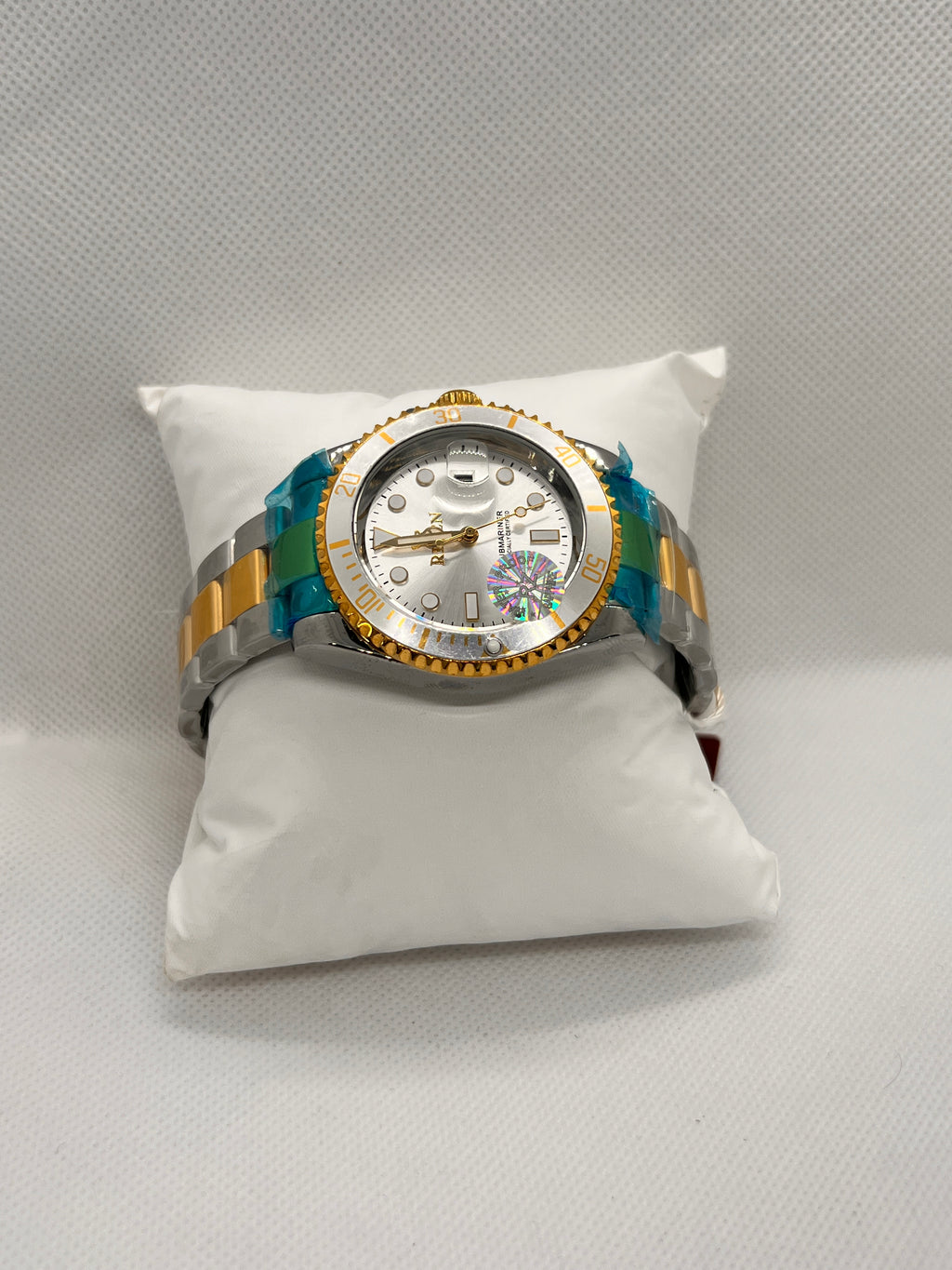 RIZ Two-Tone Dive Style Rotating Bezel Date Men's Watch