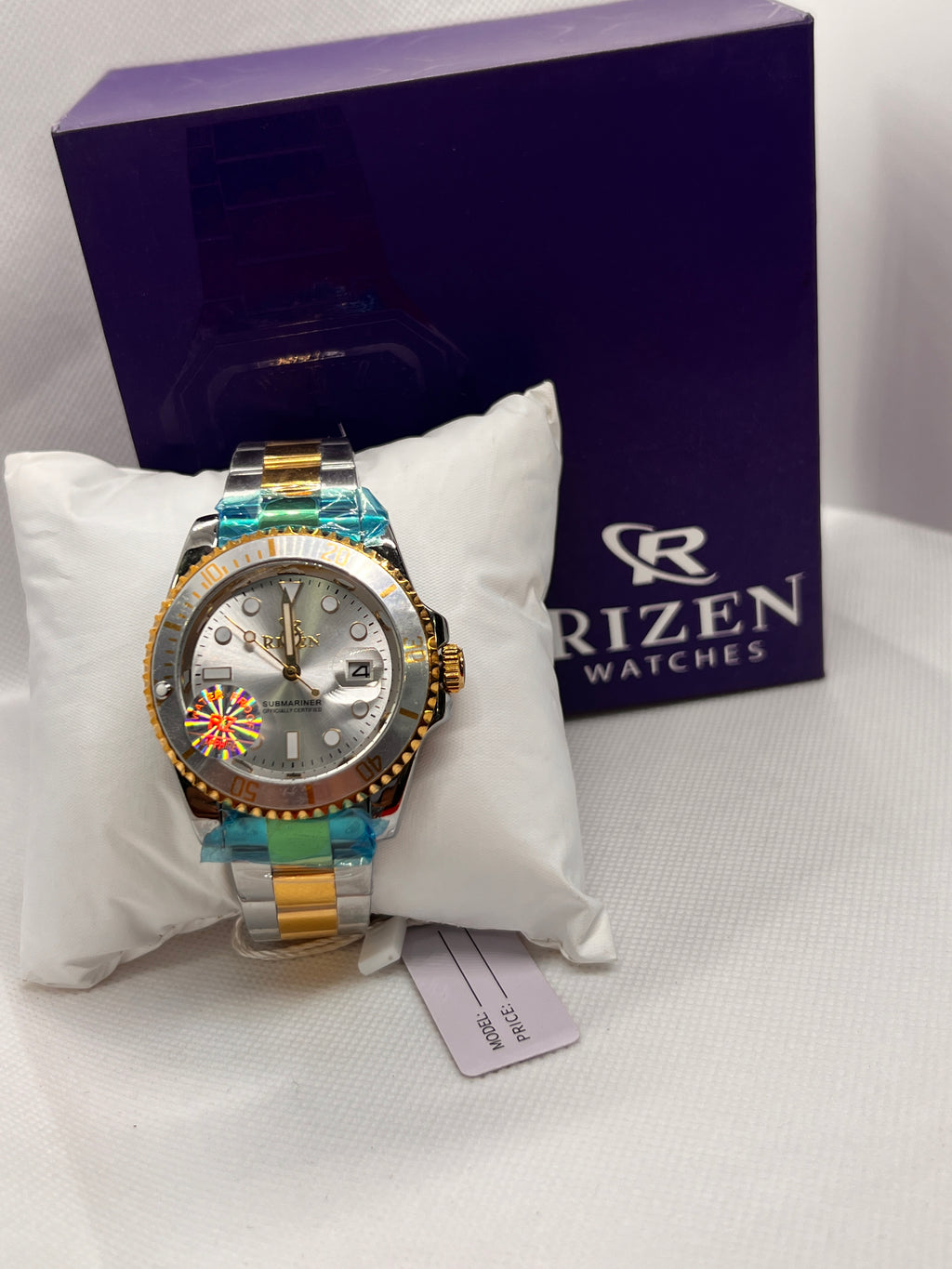 RIZ Two-Tone Dive Style Rotating Bezel Date Men's Watch