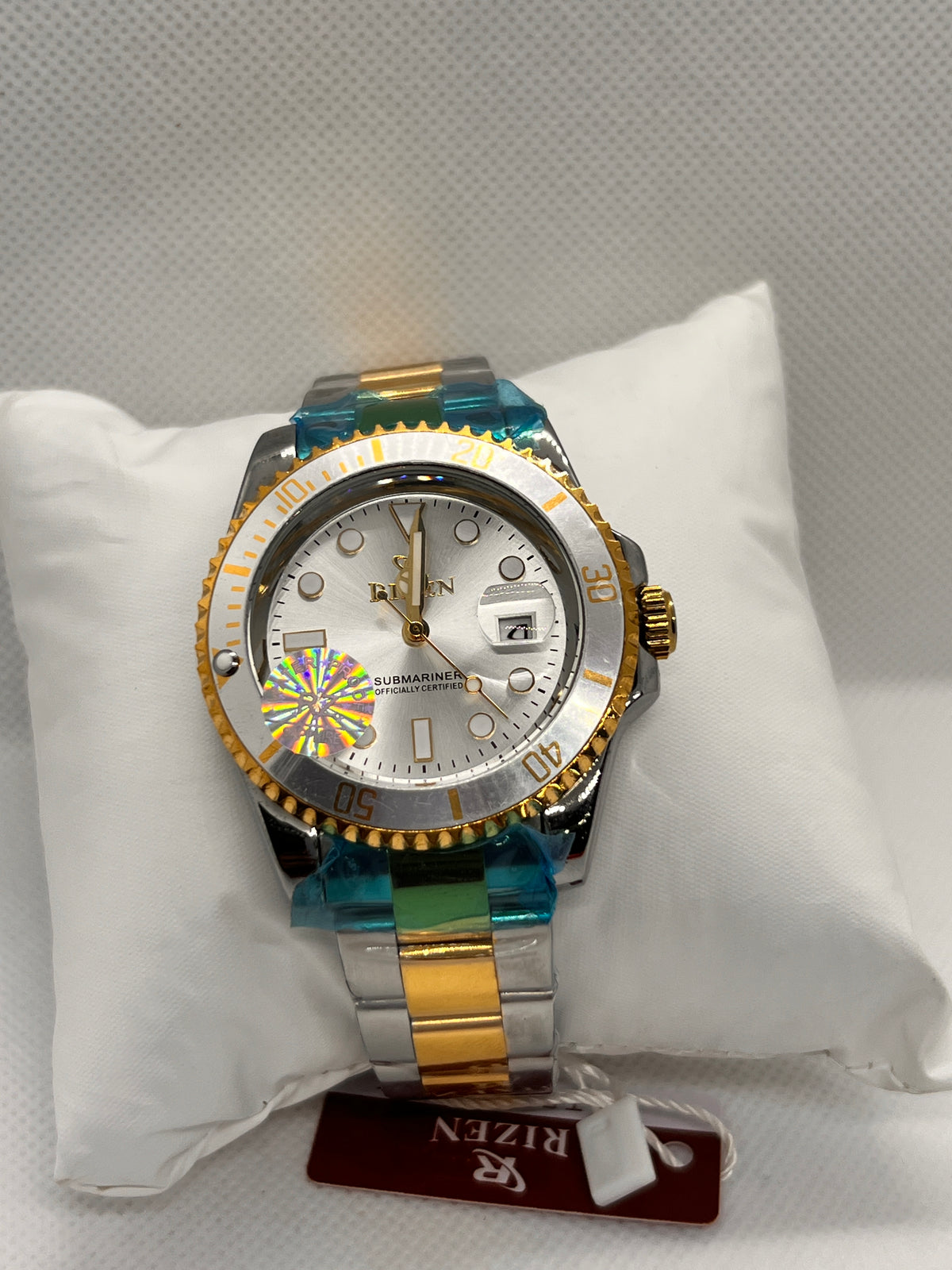 RIZ Two-Tone Dive Style Rotating Bezel Date Men's Watch