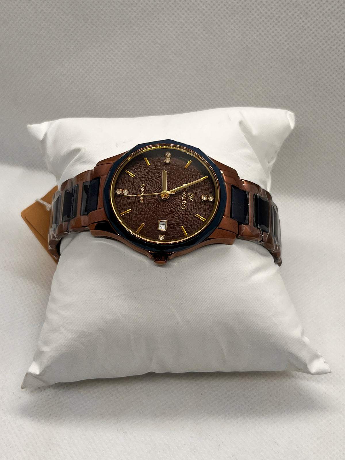 RVD Sapphire Rose Gold Brown Dial Date Men's Watch