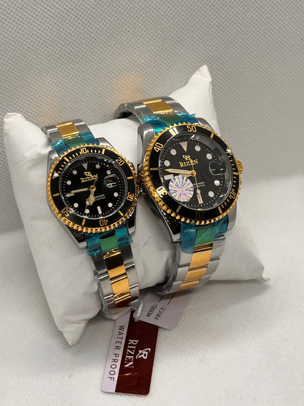 RIZ Couple Watch Set Two-Tone Dive Style His & Her Pair