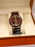 TMZ Ceramic Gold Faceted Stone-Set Date Men's Watch