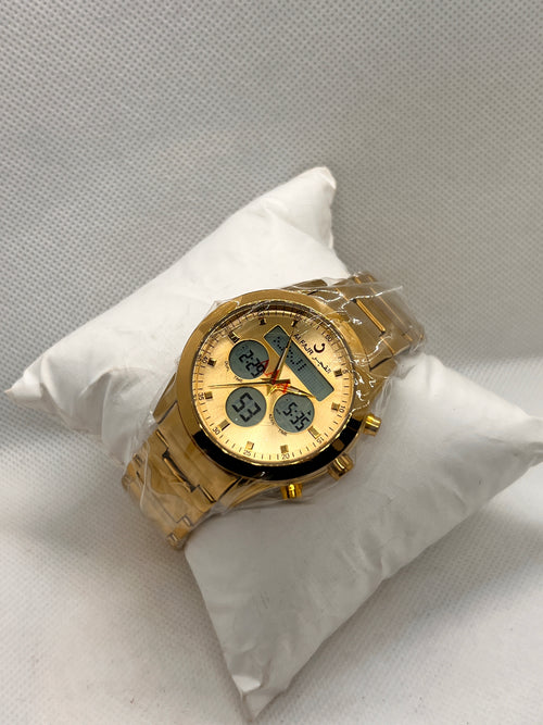 Alfajr Azan Prayer Alarm Dual Time Digital Men's Watch