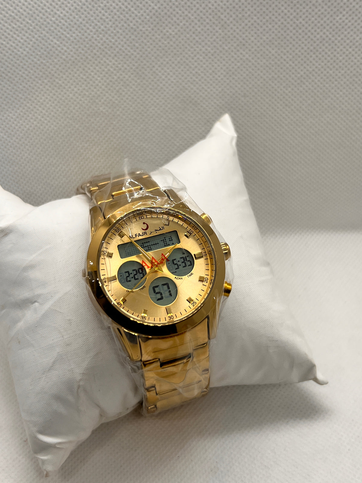 Alfajr Azan Prayer Alarm Dual Time Digital Men's Watch