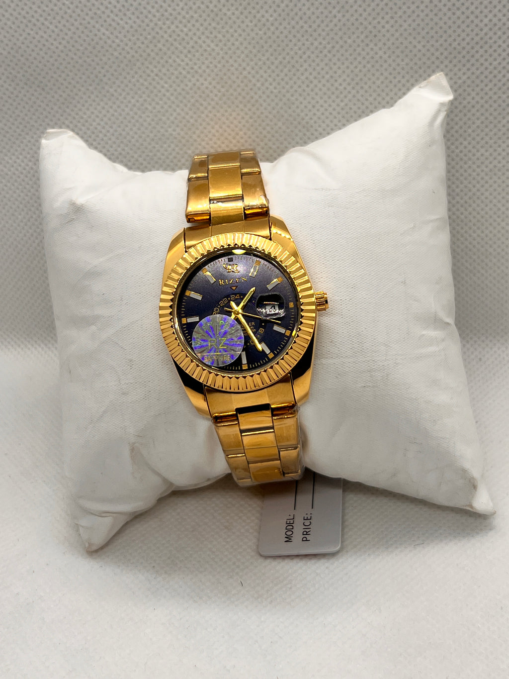 RIZ Fluted Bezel Sub-Dial Date Quartz Women's Watch