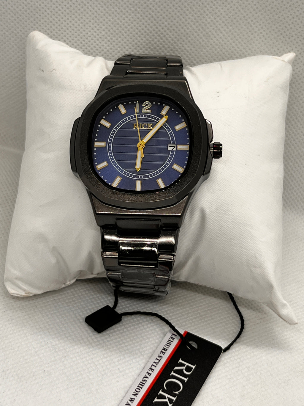 RCK Octagon Ribbed Dial Date Quartz Men's Watch