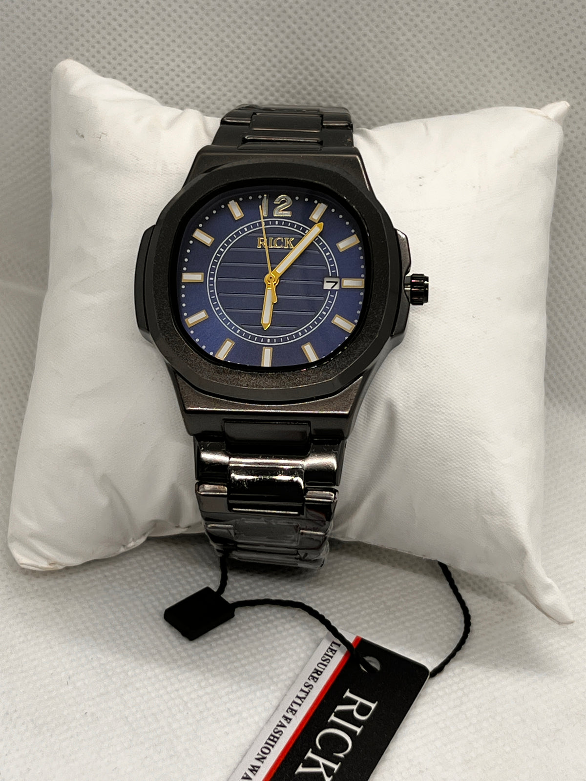 RCK Octagon Ribbed Dial Date Quartz Men's Watch