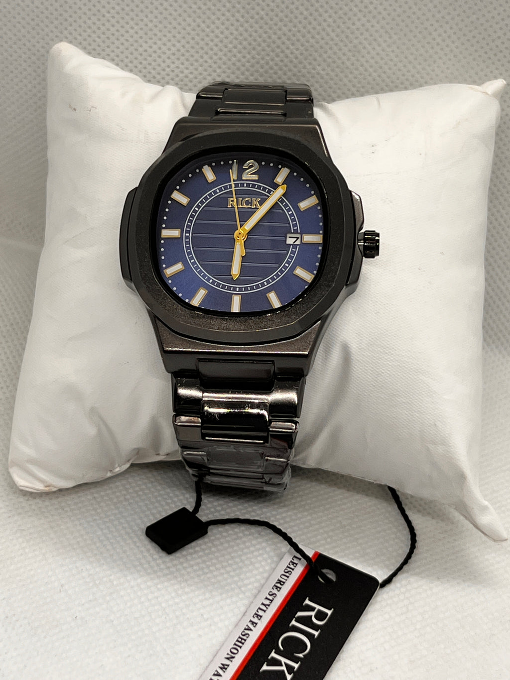 RCK Octagon Ribbed Dial Date Quartz Men's Watch
