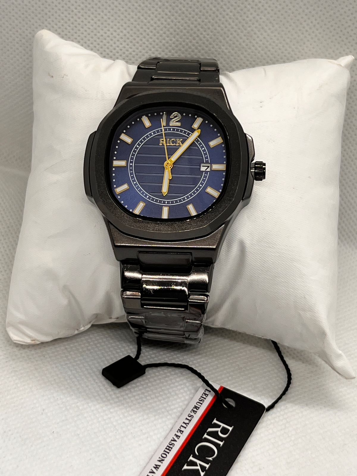 RCK Octagon Ribbed Dial Date Quartz Men's Watch