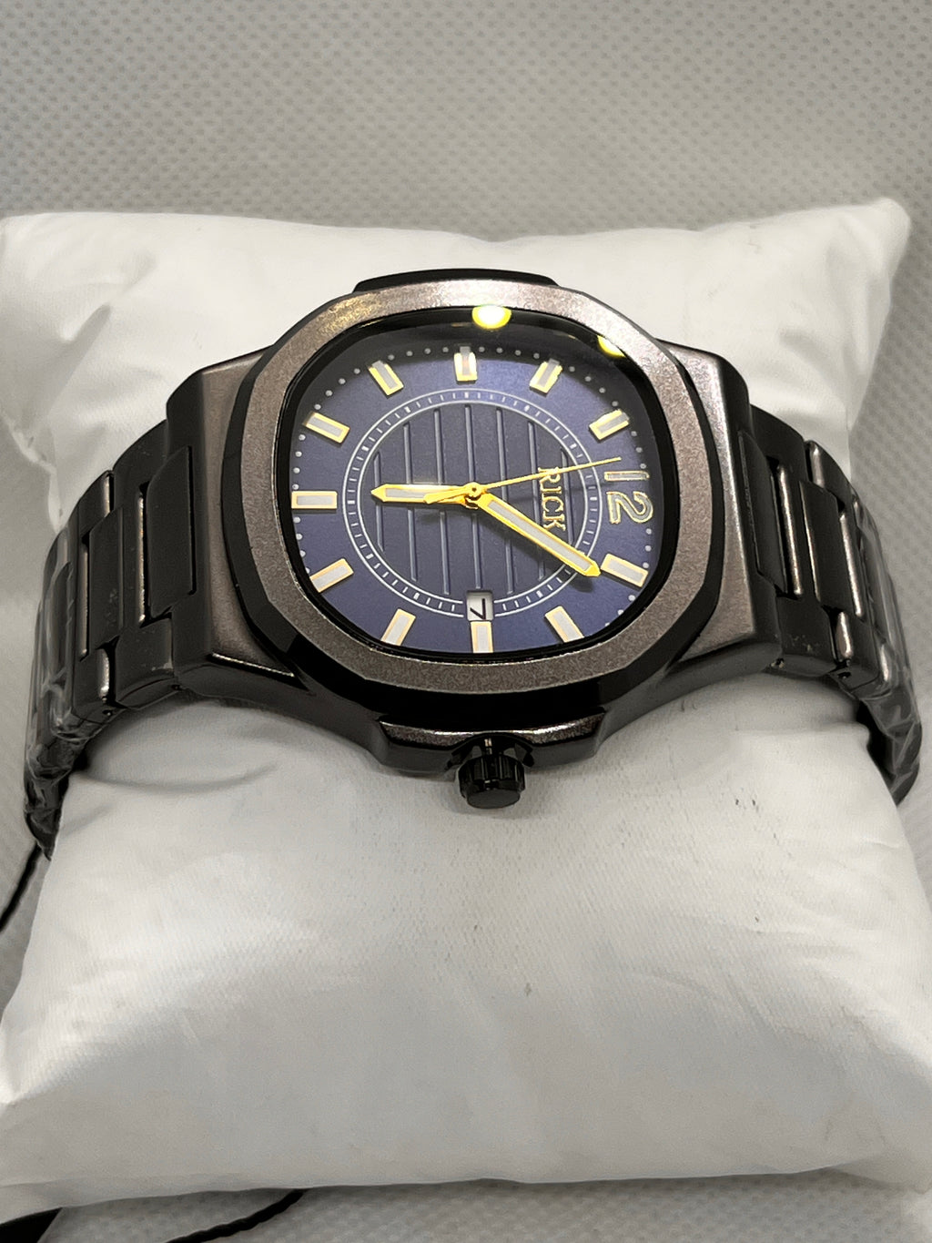 RCK Octagon Ribbed Dial Date Quartz Men's Watch