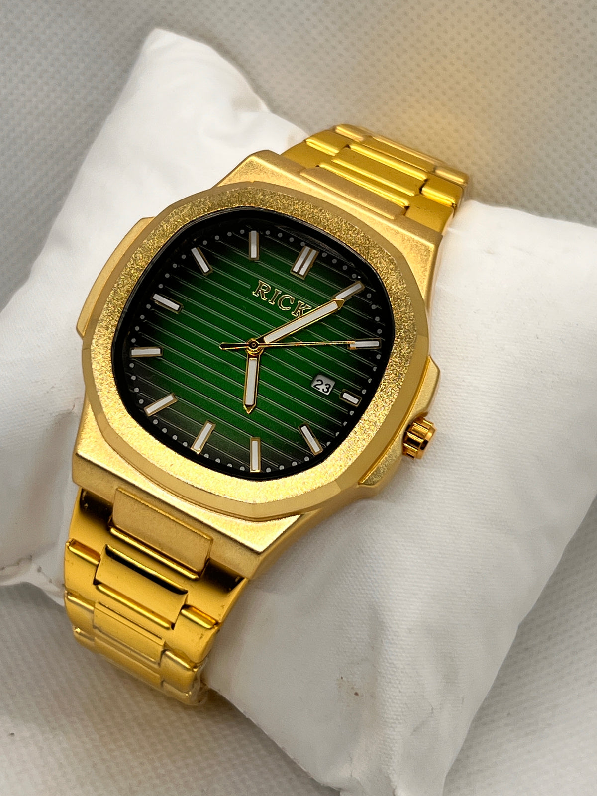 RCK Octagon Ribbed Dial Date Quartz Men's Watch