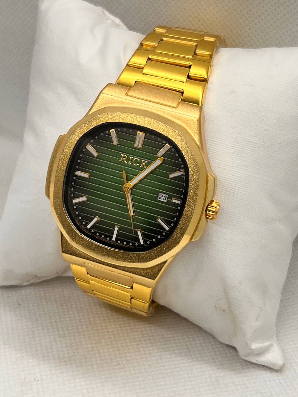 RCK Octagon Ribbed Dial Date Quartz Men's Watch