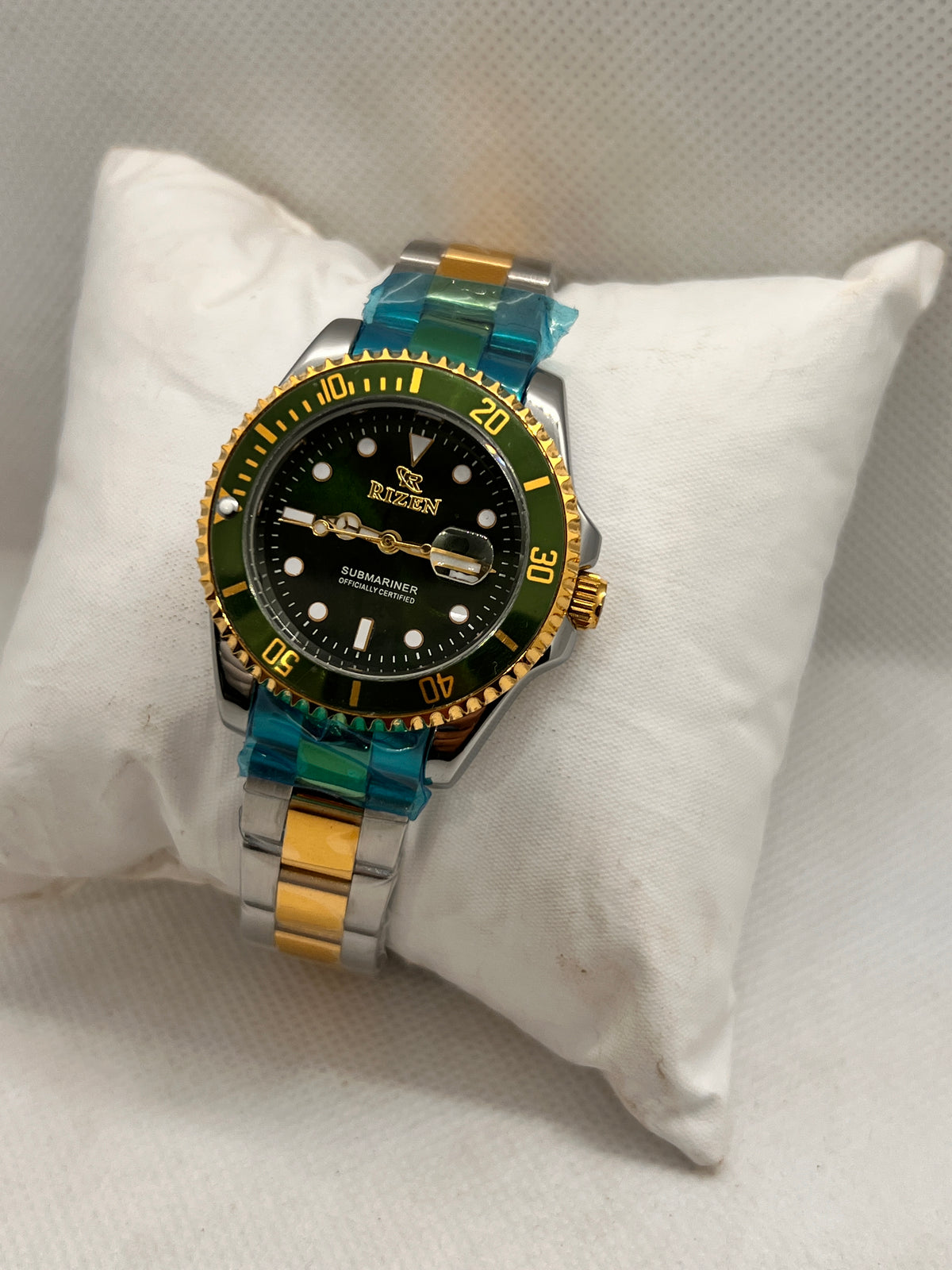 RIZ Two-Tone Dive Style Rotating Bezel Date Men's Watch