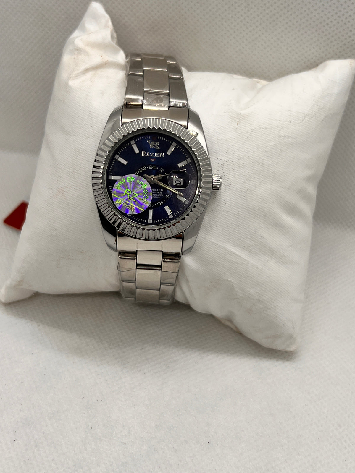 RIZ Fluted Bezel Sub-Dial Date Quartz Women's Watch