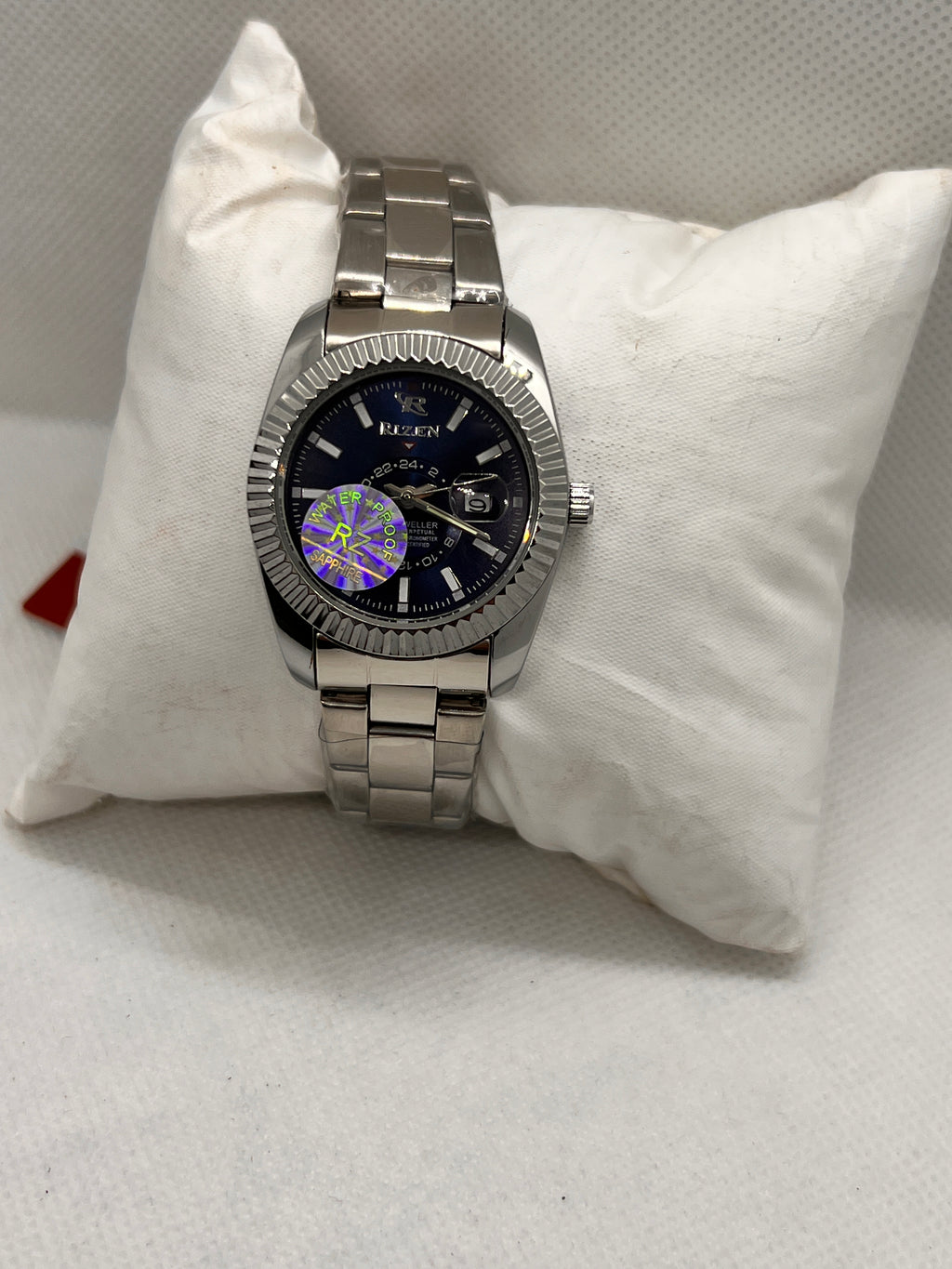 RIZ Fluted Bezel Sub-Dial Date Quartz Women's Watch