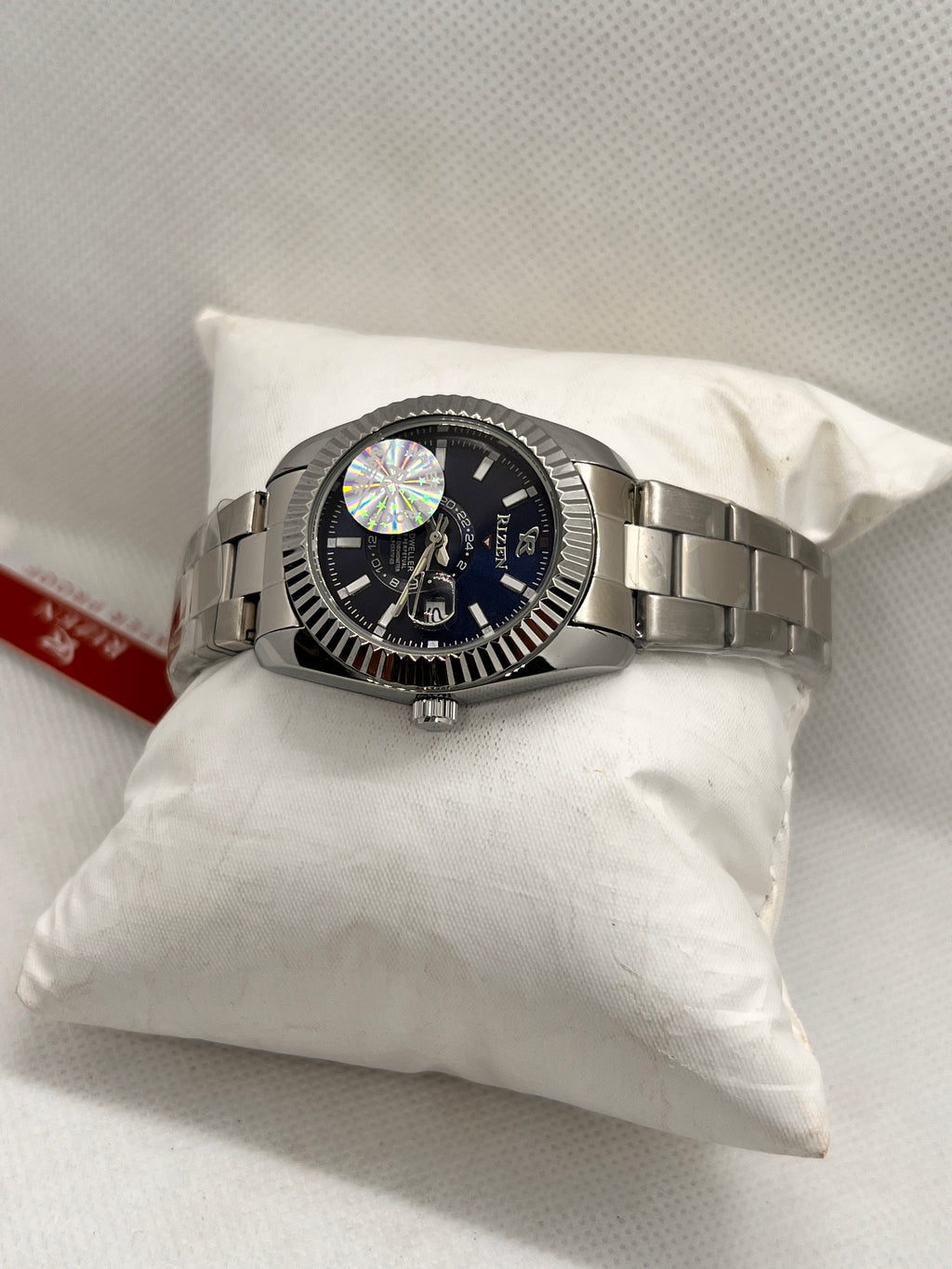 RIZ Fluted Bezel Sub-Dial Date Quartz Women's Watch